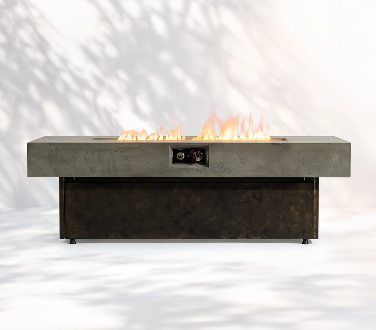 Wideburn Atlas 55” Architectural Fire Table – 50,000 BTU Outdoor Gas Fireplace