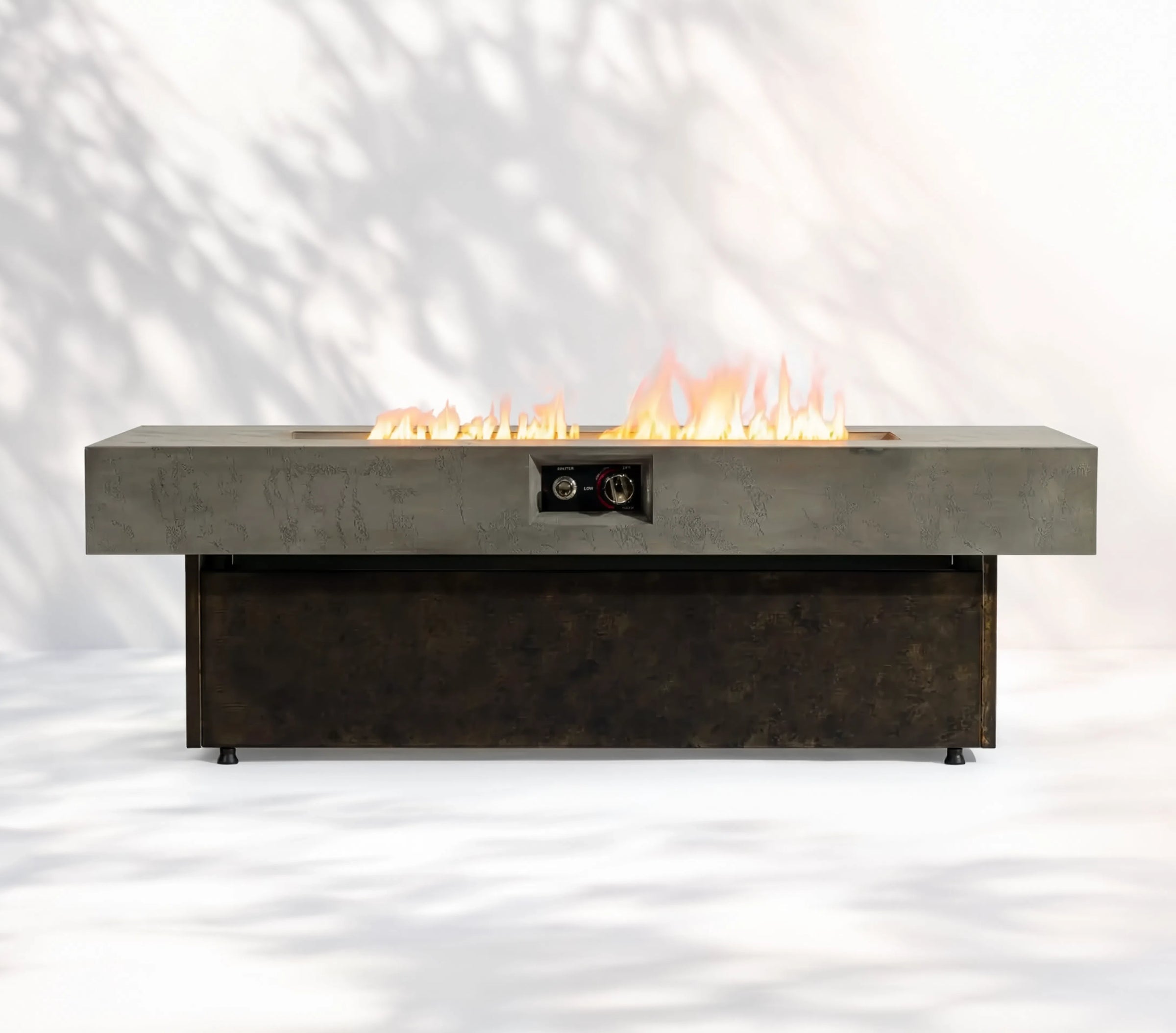 Wideburn Atlas 55” Architectural Fire Table – 50,000 BTU Outdoor Gas Fireplace