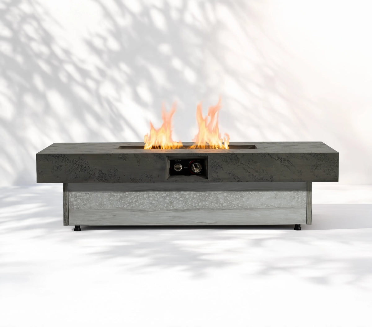Wideburn Nova 48” Concrete Fire Table – Modern Outdoor Gas Fireplace