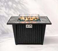 Wideburn Austin 42” Marble Fire Table – 50,000 BTU Outdoor Gas Fireplace