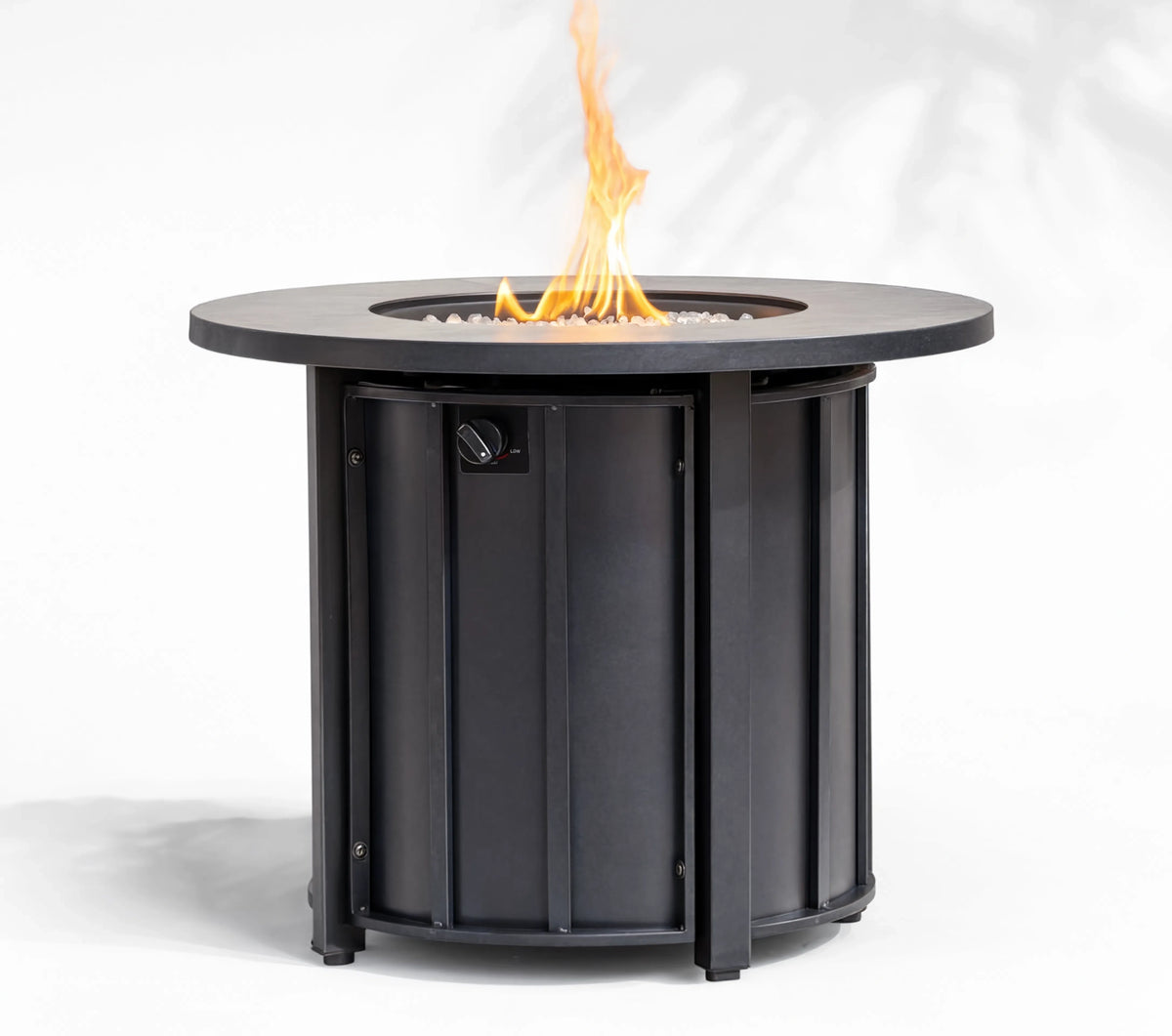Wideburn Aspen 30” Fire Pit Table – Wood Grain Outdoor Gas Fireplace