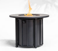 Wideburn Aspen 30” Fire Pit Table – Wood Grain Outdoor Gas Fireplace