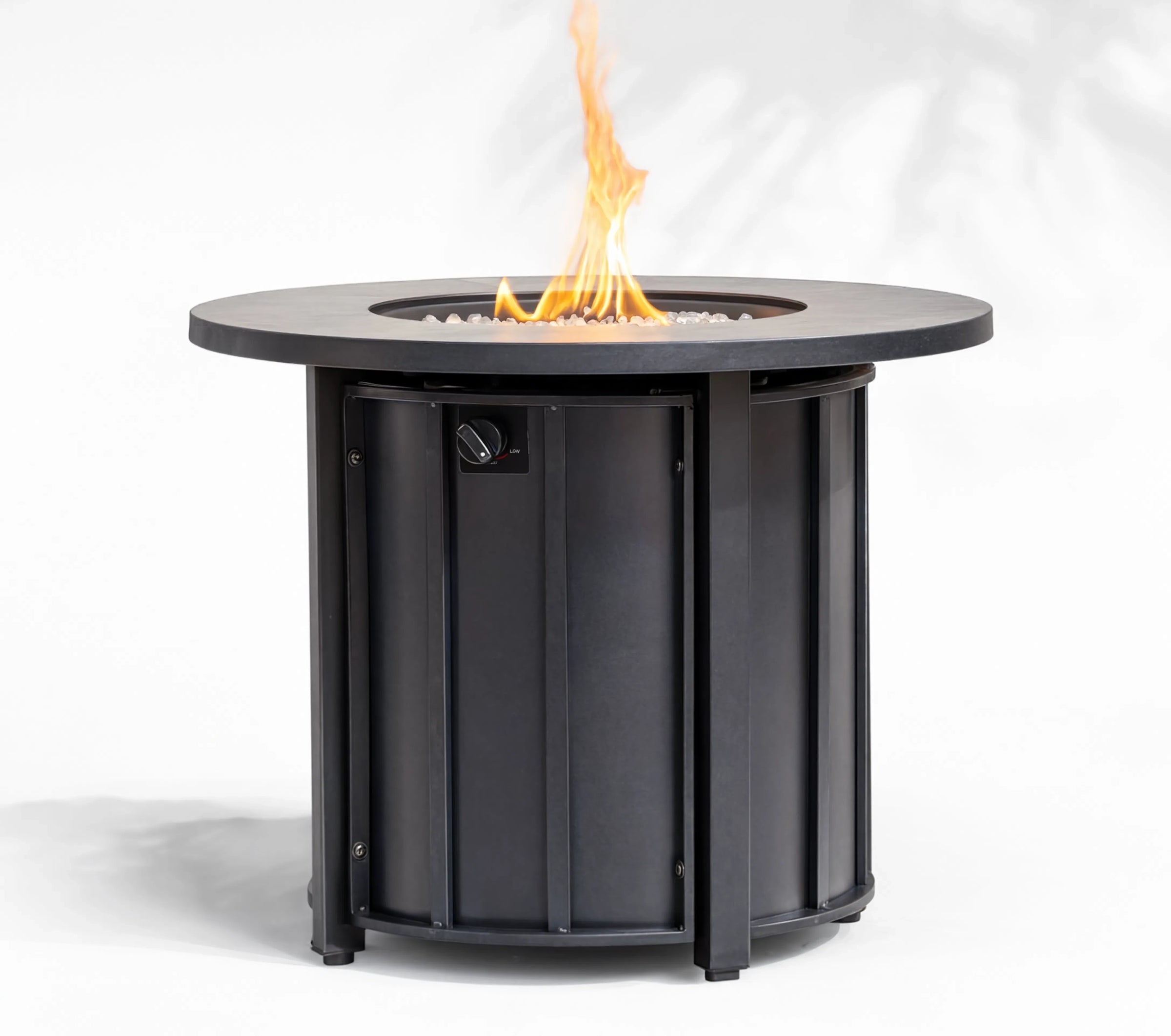 Wideburn Aspen 30” Fire Pit Table – Wood Grain Outdoor Gas Fireplace