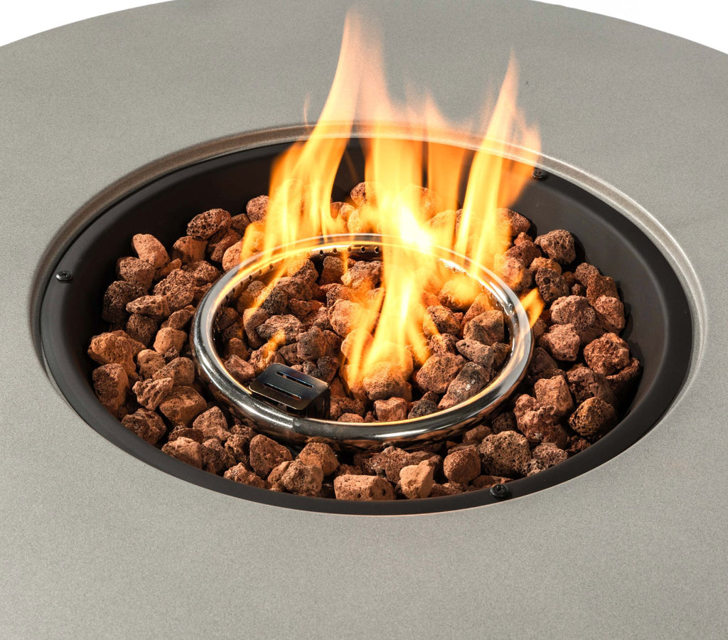 Wideburn Solara 36” Round Concrete Fire Pit – 50,000 BTU Outdoor Gas Fireplace