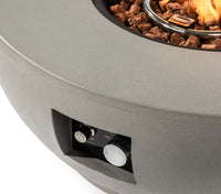 Wideburn Solara 36” Round Concrete Fire Pit – 50,000 BTU Outdoor Gas Fireplace