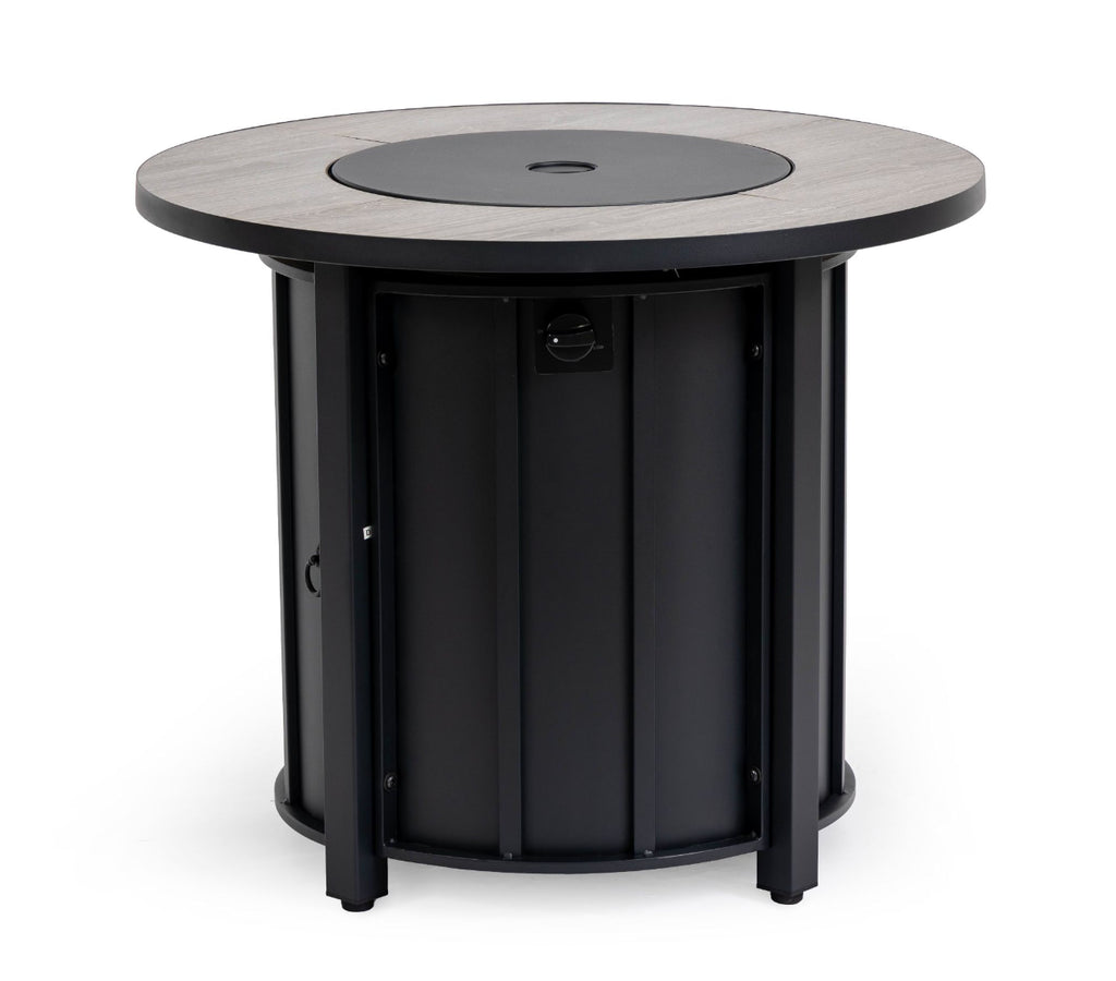Wideburn Aspen 30” Fire Pit Table – Wood Grain Outdoor Gas Fireplace