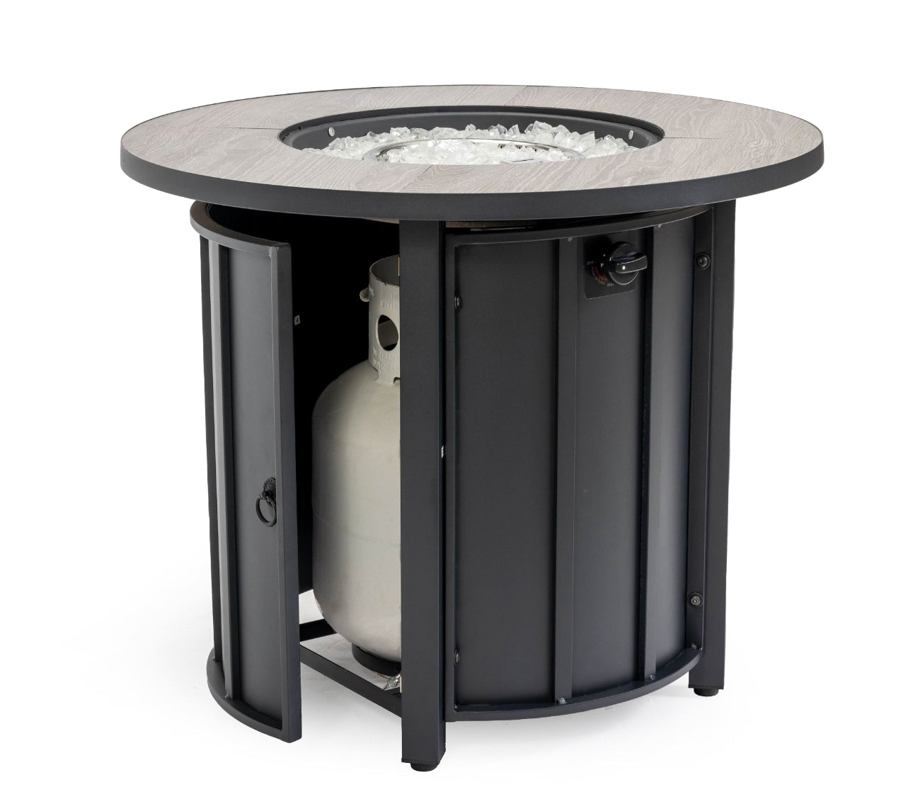 Wideburn Aspen 30” Fire Pit Table – Wood Grain Outdoor Gas Fireplace
