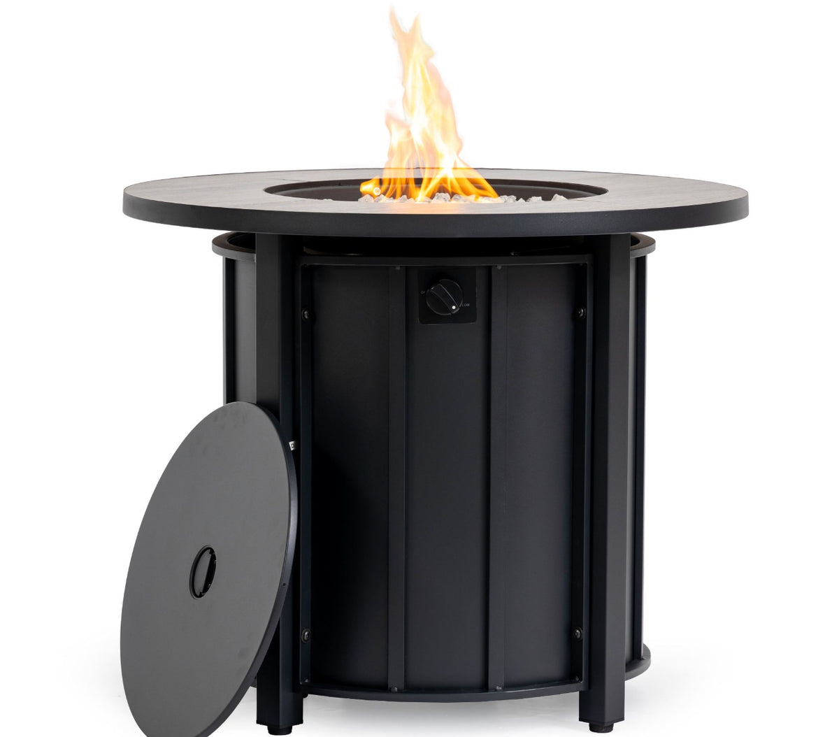Wideburn Aspen 30” Fire Pit Table – Wood Grain Outdoor Gas Fireplace