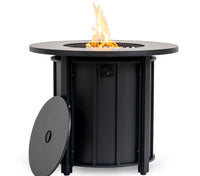 Wideburn Aspen 30” Fire Pit Table – Wood Grain Outdoor Gas Fireplace