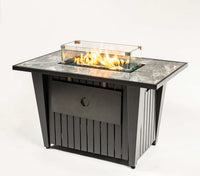 Wideburn Austin 42” Marble Fire Table – 50,000 BTU Outdoor Gas Fireplace
