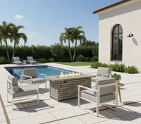 Wideburn Malibu 54” Luxury Fire Table – 50,000 BTU Outdoor Gas Fireplace