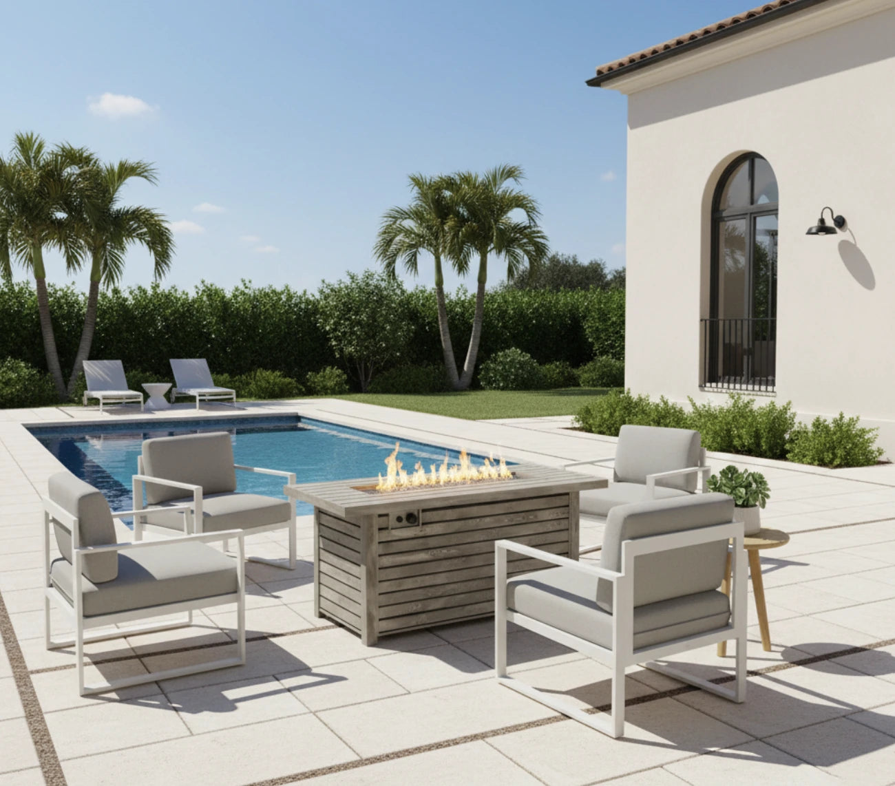 Wideburn Malibu 54” Luxury Fire Table – 50,000 BTU Outdoor Gas Fireplace