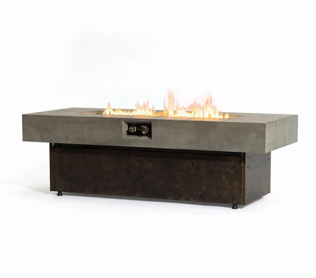 Wideburn Atlas 55” Architectural Fire Table – 50,000 BTU Outdoor Gas Fireplace
