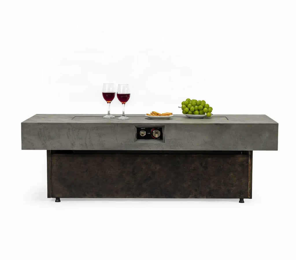 Wideburn Atlas 55” Architectural Fire Table – 50,000 BTU Outdoor Gas Fireplace