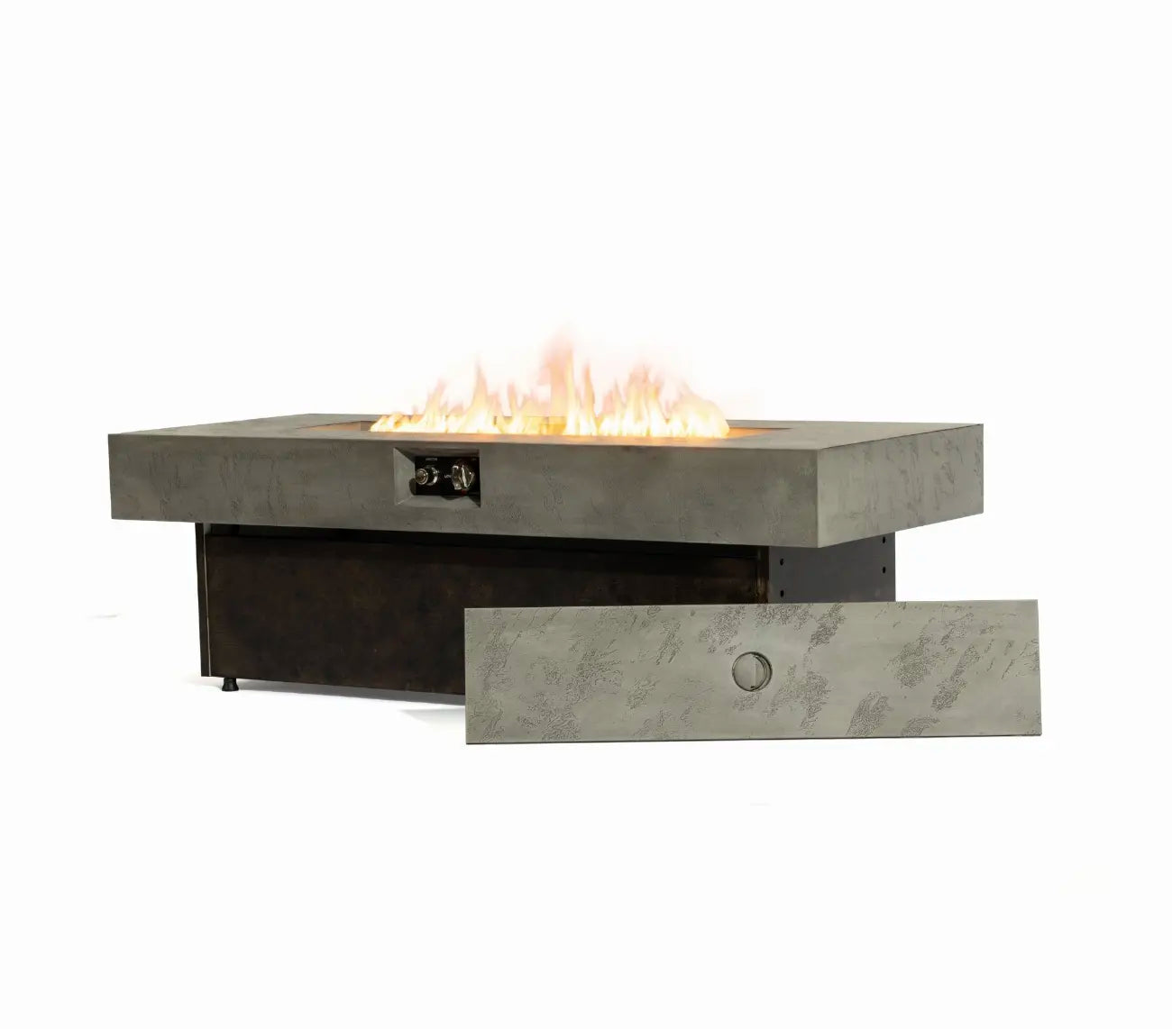 Wideburn Atlas 55” Architectural Fire Table – 50,000 BTU Outdoor Gas Fireplace