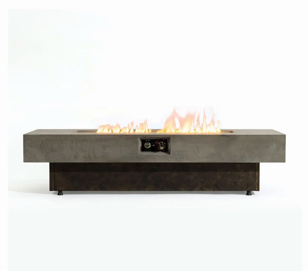 Wideburn Atlas 55” Architectural Fire Table – 50,000 BTU Outdoor Gas Fireplace