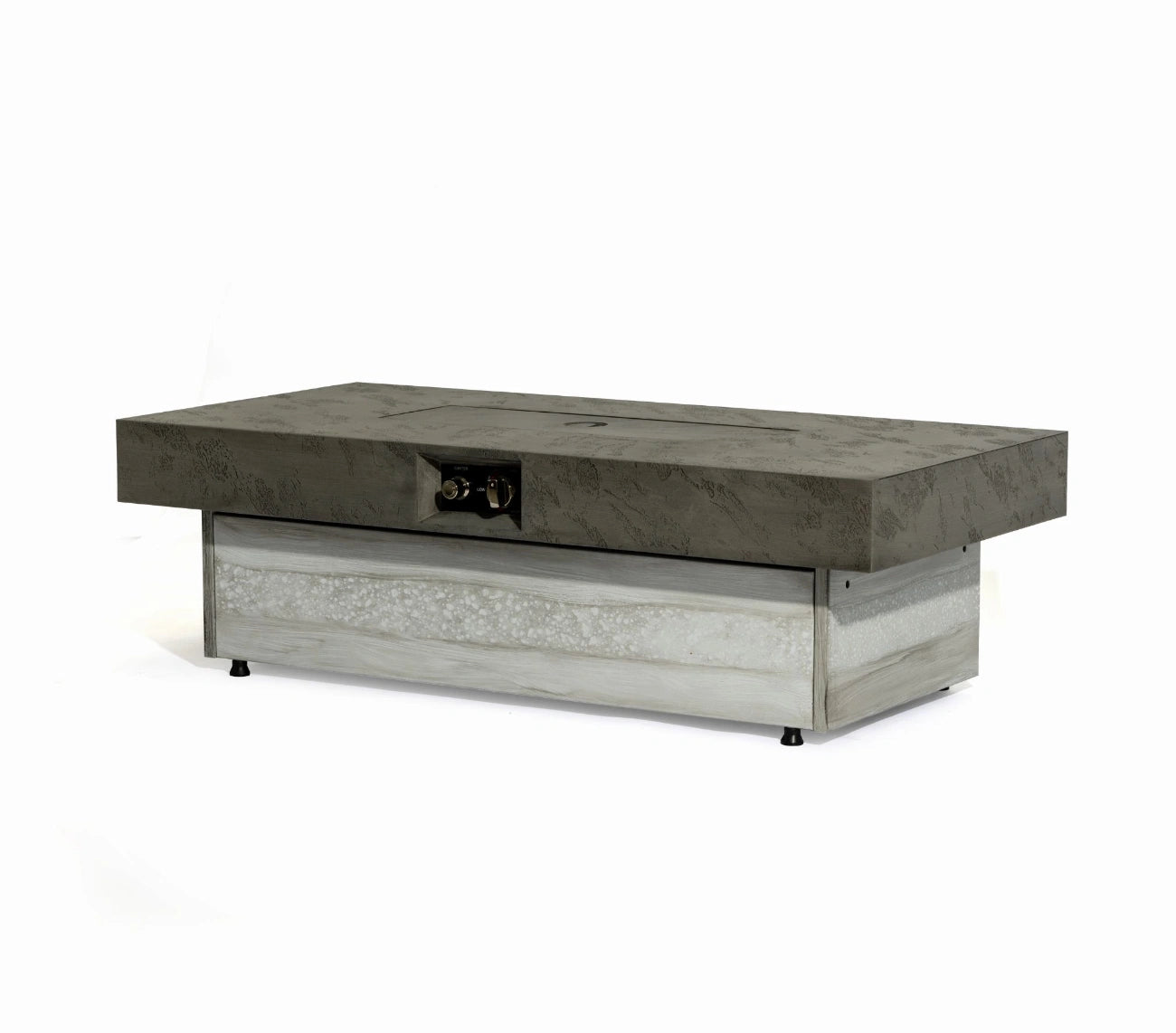 Wideburn Nova 48” Concrete Fire Table – Modern Outdoor Gas Fireplace