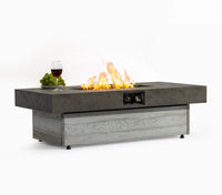 Wideburn Nova 48” Concrete Fire Table – Modern Outdoor Gas Fireplace