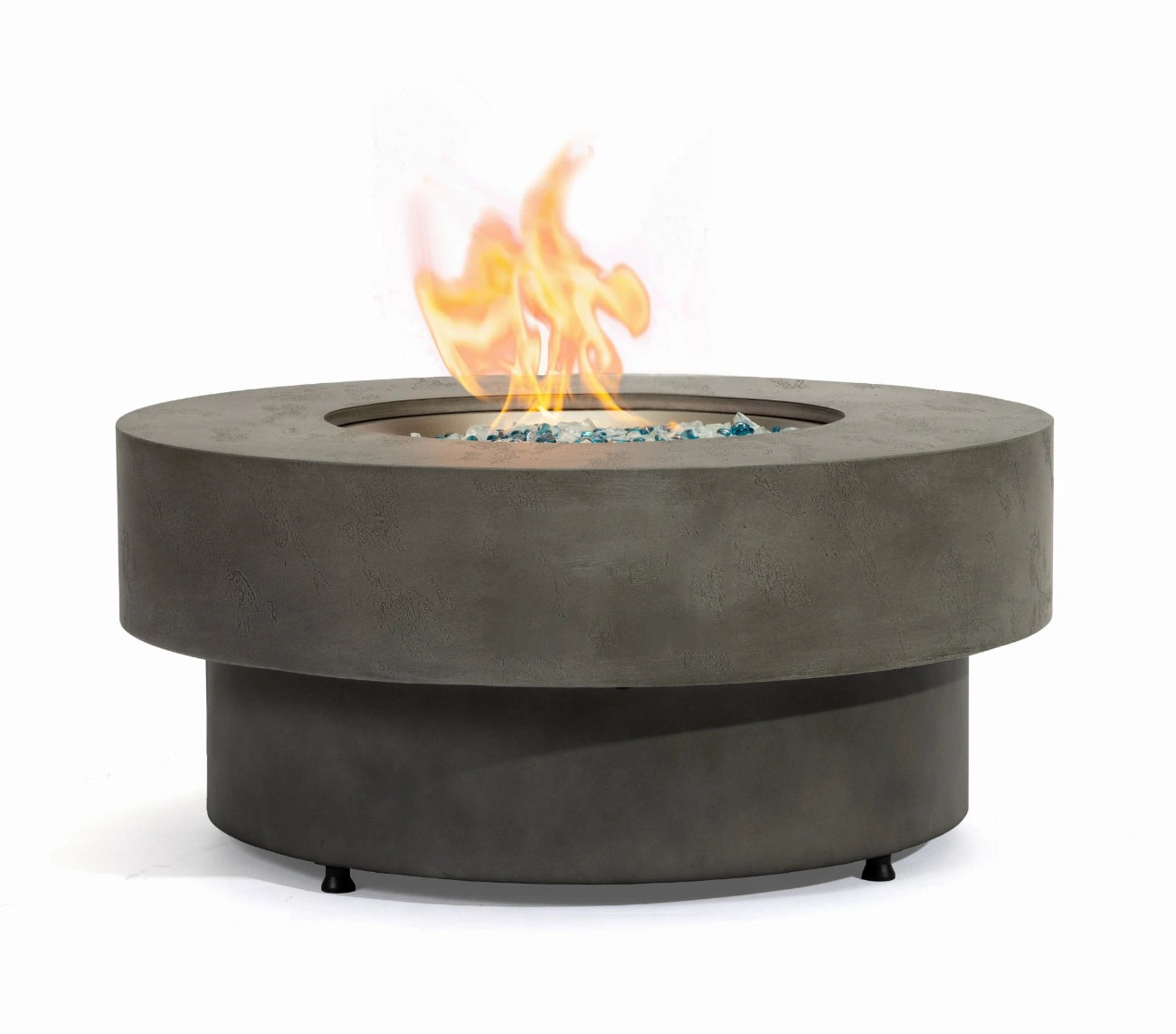 Wideburn Siena 33” Round Concrete Fire Pit – Luxury Outdoor Gas Fireplace