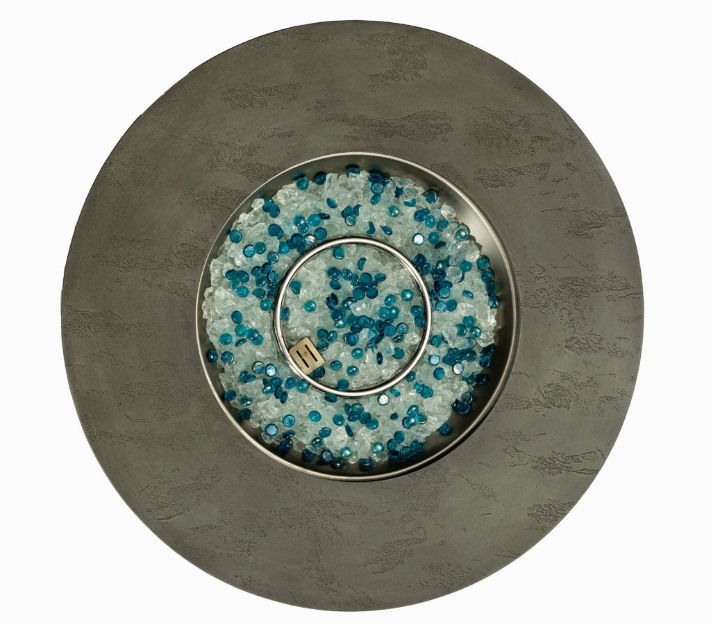 Wideburn Siena 33” Round Concrete Fire Pit – Luxury Outdoor Gas Fireplace