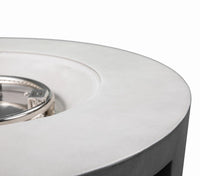 Wideburn Aura 30” Round Concrete Fire Pit – Modern Outdoor Gas Fireplace