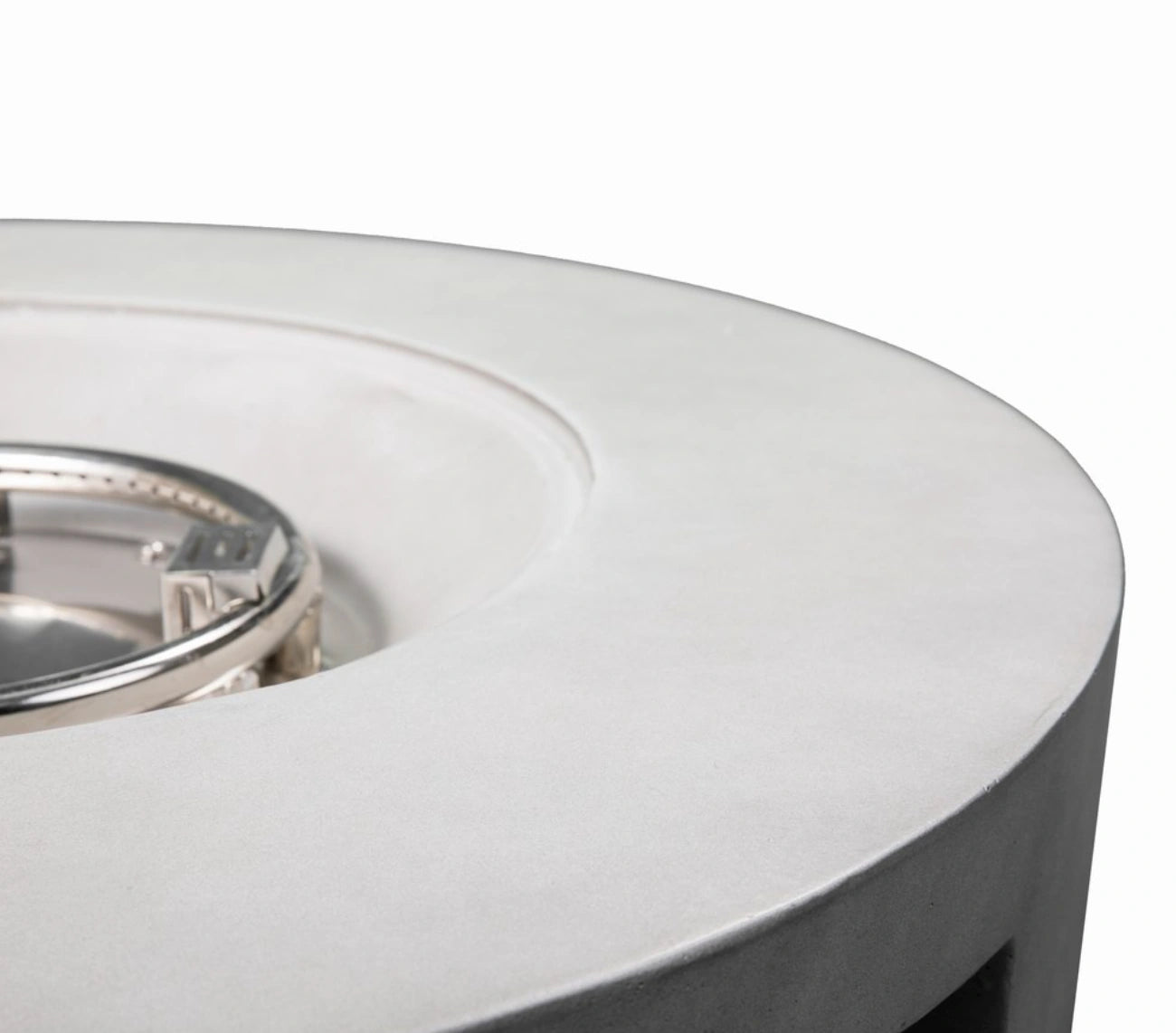 Wideburn Aura 30” Round Concrete Fire Pit – Modern Outdoor Gas Fireplace