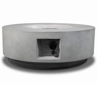 Wideburn Aura 30” Round Concrete Fire Pit – Modern Outdoor Gas Fireplace
