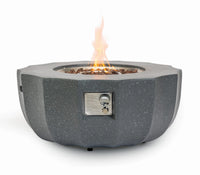 Wideburn Halo 36” Round Concrete Fire Pit – Modern Outdoor Gas Fireplace