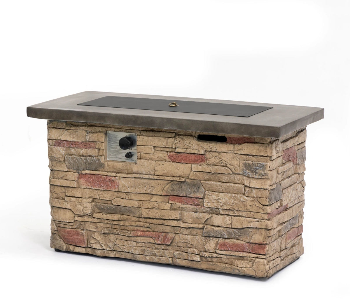 Wideburn Sierra 42” Stone Fire Table – Outdoor Gas Fireplace 50,000 BTU