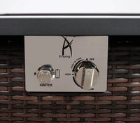 Wideburn Riviera 44” Wicker Fire Table – Luxury Outdoor Gas Fireplace 50,000 BTU