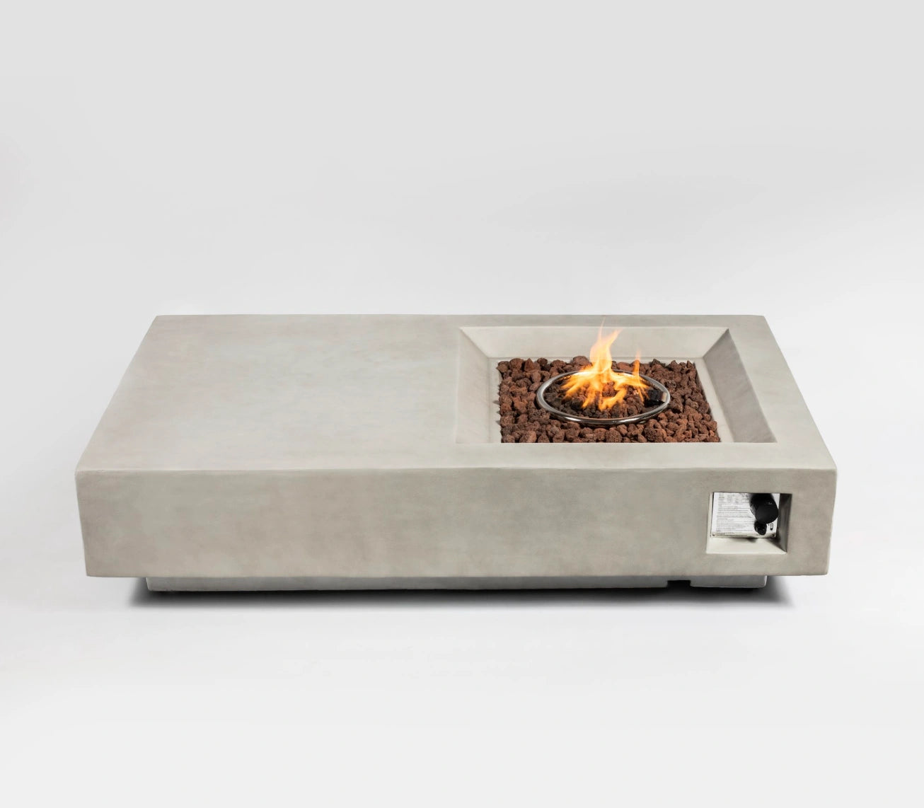 Wideburn Monaco 60” Concrete Fire Table – Luxury Outdoor Gas Fireplace 50,000 BTU