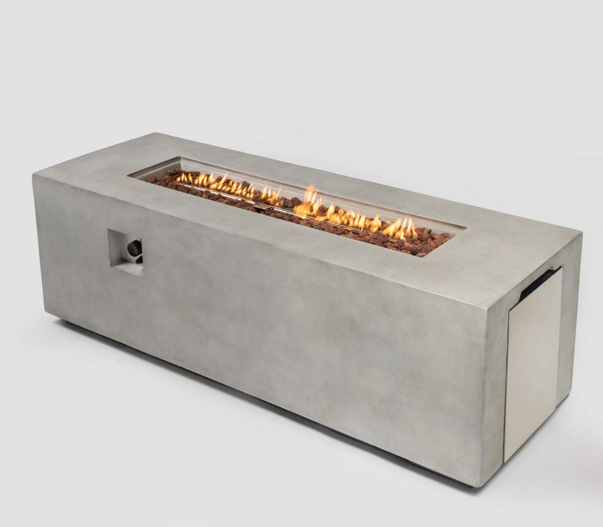 Wideburn Everest 70” Concrete Fire Table – Luxury Outdoor Gas Fireplace 60,000 BTU