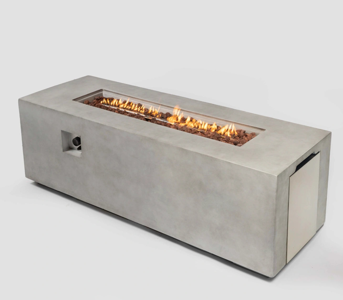 Wideburn Everest 70” Concrete Fire Table – Luxury Outdoor Gas Fireplace 60,000 BTU