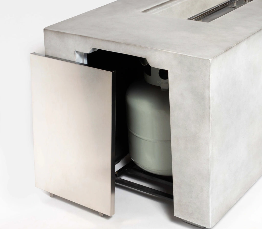 Wideburn Everest 70” Concrete Fire Table – Luxury Outdoor Gas Fireplace 60,000 BTU