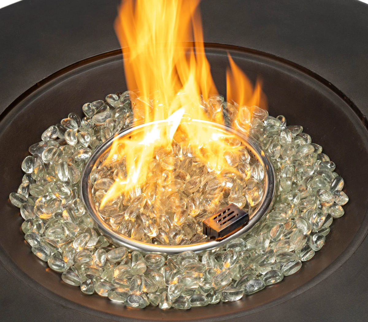 Wideburn Sonoma 36” Round Stone Fire Pit – Outdoor Gas Fireplace 50,000 BTU