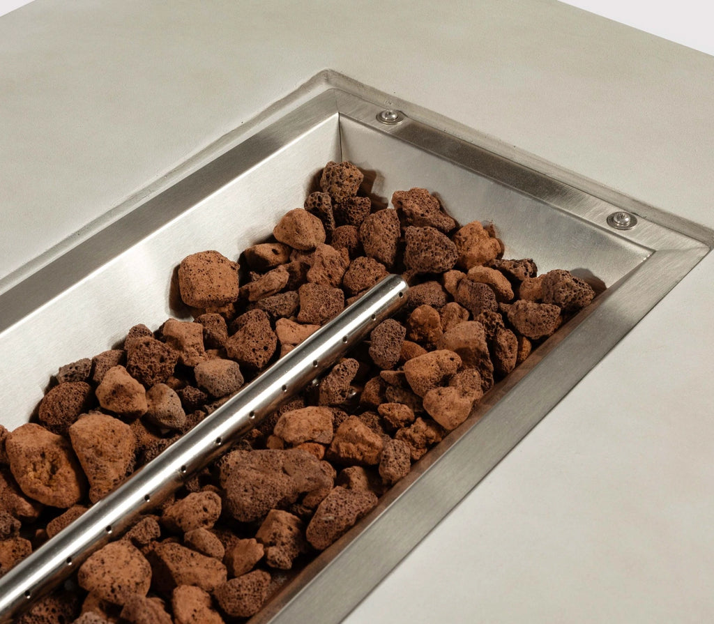 Wideburn Avalon 60” Concrete Fire Table – 65,000 BTU Luxury Outdoor Gas Fireplace