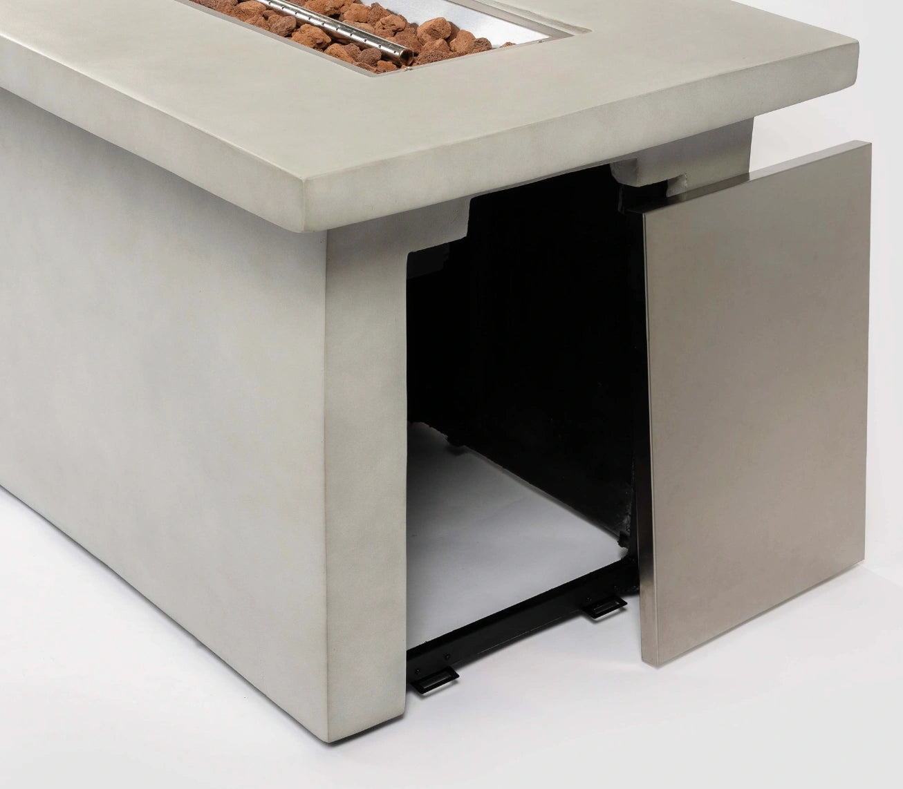 Wideburn Avalon 60” Concrete Fire Table – 65,000 BTU Luxury Outdoor Gas Fireplace
