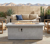 Wideburn Avalon 60” Concrete Fire Table – 65,000 BTU Luxury Outdoor Gas Fireplace