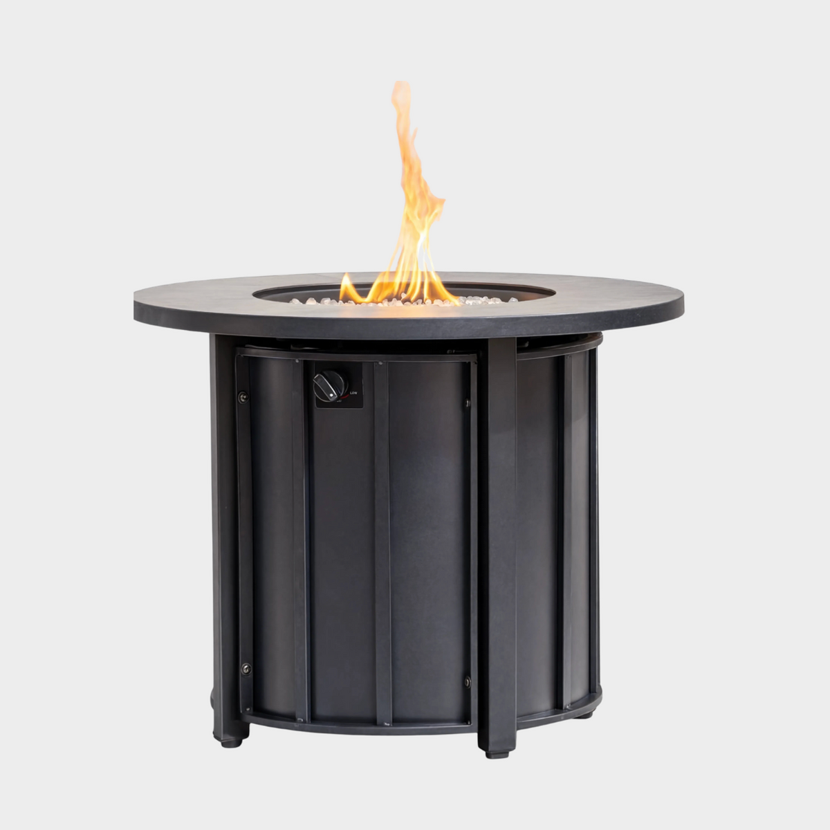 Wideburn Aspen 30” Fire Pit Table – Wood Grain Outdoor Gas Fireplace