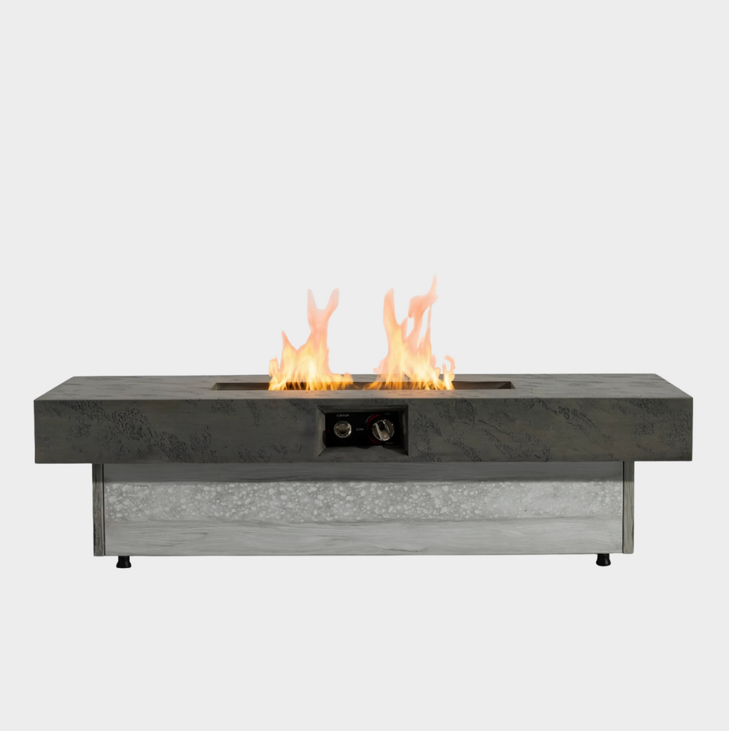 Wideburn Nova 48” Concrete Fire Table – Modern Outdoor Gas Fireplace