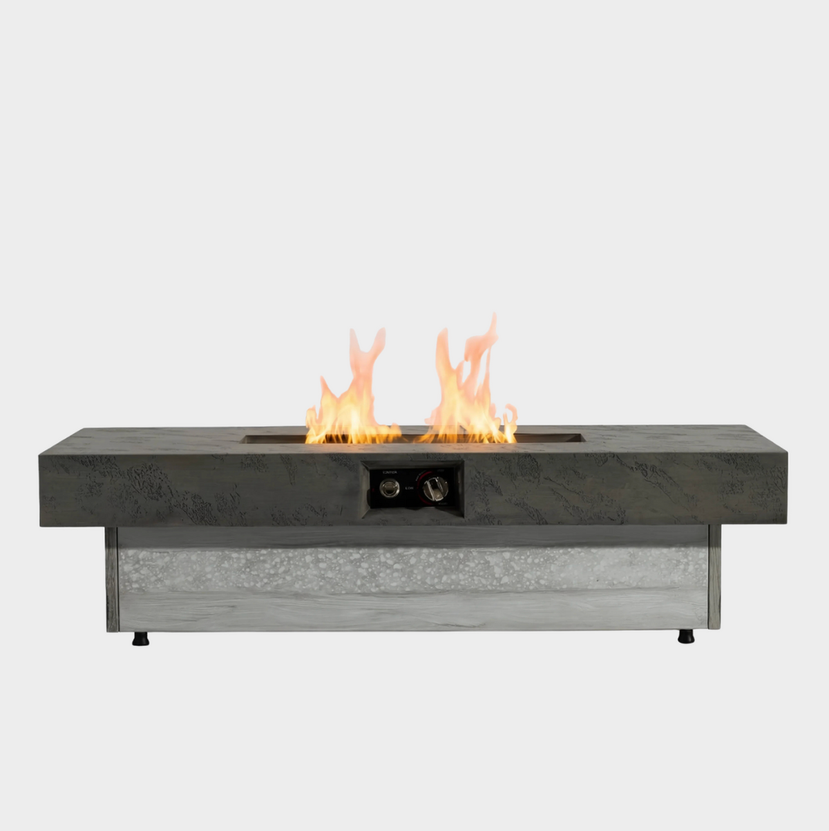 Wideburn Nova 48” Concrete Fire Table – Modern Outdoor Gas Fireplace