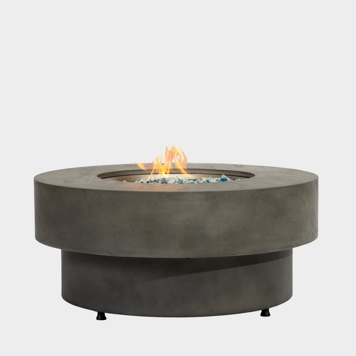 Wideburn Siena 33” Round Concrete Fire Pit – Luxury Outdoor Gas Fireplace