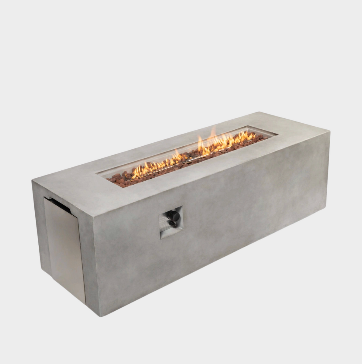 Wideburn Everest 70” Concrete Fire Table – Luxury Outdoor Gas Fireplace 60,000 BTU