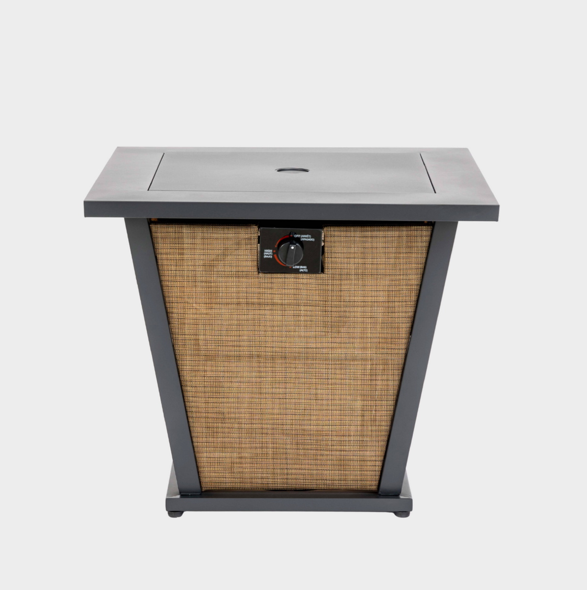 Wideburn Haven 28” Square Metal Fire Pit Table – Outdoor Propane Gas Fireplace